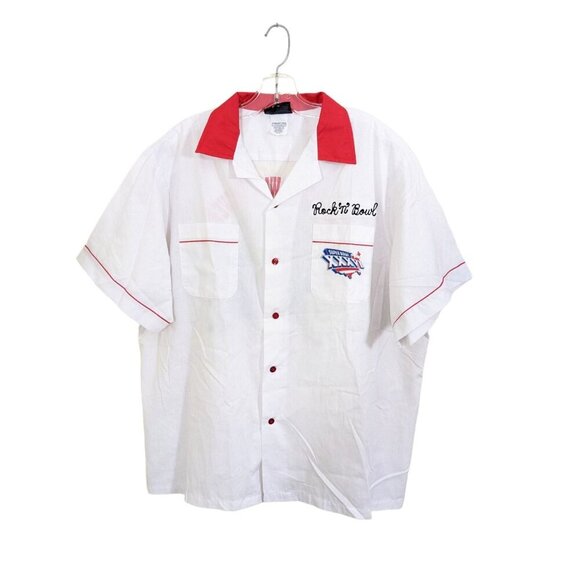 Hilton Mens XL Vintage Bowling Shirt Rock n Bowl Super Bowl XXXVI New Orleans - Picture 3 of 7